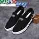 卡帝樂(lè )鱷魚(yú)春季套腳帆布鞋男懶人休閑鞋學(xué)生字母印花一腳蹬透氣小白鞋大碼鞋 黑色 42