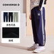 Converse匡威兒童裝男童加絨褲子2023新款秋冬款長(cháng)褲中大童運動(dòng)褲休閑衛褲 藏青藍 140 /60 【建議身高128-140cm】