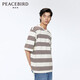 太平鳥(niǎo)男裝【京東獨家】條紋t恤春季美式短袖T恤 彩條紋1 XXL 