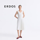 ERDOS【醋酸縐】25春夏U型領(lǐng)無(wú)袖中長(cháng)款A字裙女連衣裙 奶昔白 S 160/80A
