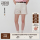 Teenie Weenie小熊女裝簡約短褲2025夏季新款松弛老錢英倫風(fēng)休閑褲 白色 S
