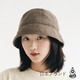 日本JE帽子假發(fā)一體女短發(fā)仿真發(fā)漁夫帽光頭化療遮白發(fā)透氣春夏季 灰咖色+棕黑齊肩發(fā) 15cm