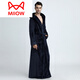 貓人（MiiOW）睡袍女秋冬季超長(cháng)到腳踝男士加厚珊瑚絨睡衣加絨加長(cháng)款浴袍法蘭絨 男-藏青色 L【168-173到腳踝120-175斤】