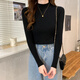 瑜尚臻品 半高領(lǐng)針織衫女爆款2024秋冬新款長袖修身打底衫毛衣內(nèi)搭上衣 黑色 均碼（建議70-135斤）