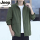 JEEP SPIRIT運(yùn)動風(fēng)衣外套男2025新款春秋季薄款休閑單層上衣工裝夾克戶外單衣 軍綠【春秋薄-款】8919 M =100-120斤
