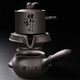 陶福氣新款網(wǎng)紅紫砂懶人功夫茶具泡茶壺家用高檔石磨旋轉全自動(dòng)泡茶神器 黑-禪茶一味紫砂自動(dòng)泡茶器+公杯