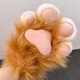 furry獸裝二次元漫展可愛(ài)貓爪加厚加絨手套肉墊發(fā)聲保暖搞怪Cospl 橘色貓爪一對(嘰嘰叫) 均碼