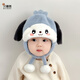 貝娜茜嬰兒帽子秋冬季男女寶寶嬰幼兒6-12個(gè)月保暖可愛(ài)護(hù)耳帽毛絨帽冬天 小狗狗-藍(lán)色 5個(gè)月-2歲（42-49CM）