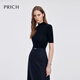 PRICH【100%綿羊毛】設計感半高領(lǐng)打底衫2025春季新款毛針織衫女 19黑色 M 165
