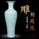 鎏銘雕刻青瓷牡丹花荷花景德鎮(zhèn)落地大花瓶家居客廳酒店工藝品擺件 手工雕刻荷花1米 0cm