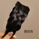 左歐（Zuoou）假發(fā)發(fā)箍一體女加寬邊遮蓋白發(fā)頭箍麻花辮發(fā)卡五股辮帶齒防滑發(fā)捆 黑棕色