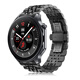 今舞 適用oppo watch X表帶watch4 pro手表帶一加watch2金屬七珠X2精鋼帶高檔男士名表款式手表腕帶 黑色 OPPO Watch X/X2（22mm）