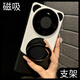 龍順旺適用華為mate60pro手機殼新款磁吸支架mate60+高級感小眾mate50pro鏡頭全包高檔皮質防摔素皮外殼 【熊貓耳朵】360°旋轉磁吸支架 輕奢原機素皮 華為 Mate 60 Pro