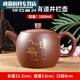 百春寶宜興大號容量紫砂壺1000ML井欄壺彩繪中式陶瓷大茶壺茶壺泡茶器 棕色富貴有道井欄壺(1000ml)