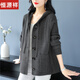 恒源祥羊毛衫女100%羊毛開(kāi)衫秋冬2025新款連帽上衣外搭寬松毛衣外套 灰色 XL 建議115-130斤