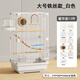卡熙鳥(niǎo)籠鸚鵡鳥(niǎo)籠全透明防飛濺亞克力家用大型牡丹鸚鵡專(zhuān)用繁殖籠用品 大號鐵絲款_白色-豪華款12件