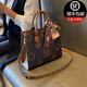 香港代購奢侈 品大牌真皮包包女2026新款高級感大容量手提托特包 咖啡色大號大花AB面