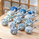 美濃燒（Mino Yaki）側(cè)把泡茶壺2024新款茶水分離耐高溫煮茶日式進(jìn)口下午茶茶具 染付山茶-大容量
