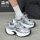 森馬老爹鞋女2025新款冬季網(wǎng)面厚底內增高顯腳小休閑百搭跑步運動(dòng)鞋子 銀色 37