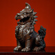 歐柏歷木雕原創(chuàng)神獸獬豸擺件律所開業(yè)律師法務(wù)法官辦公裝飾法律文創(chuàng)禮物 獬豸高12CM
