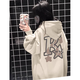 戀的春季衛衣女春秋款學(xué)生少女高中初中女生衣服寬松2025新款春天外套 韓版連帽米白色 均碼（可備注碼數）