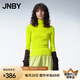 JNBY/江南布衣秋冬綿羊毛針織衫修身套頭高領(lǐng)打底衫5N0312060 785/熒光黃 XL