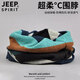 JEEP SPIRIT脖套男冬季加絨男士護頸巾小圍脖女兩用圍巾騎行護脖子保暖套防風(fēng) 深綠條紋 均碼