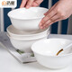 浩雅釉下彩景德鎮(zhèn)陶瓷餐具面碗湯碗大號飯碗簡約 純白6英寸4個裝