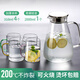 VTyee玻璃冷水壺涼水壺家用耐高溫涼水杯耐熱防爆大容量涼白開茶壺套裝 4只直身水杯+嘟嘟壺 2000ml 1只 無規(guī)格