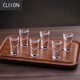 CLITON白酒杯套裝一口杯子彈小酒杯家用飯店用玻璃烈酒杯小吞杯6只16ml