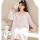 家の時(shí)光月子服夏季薄款產(chǎn)后孕婦睡衣哺乳衣純棉紗布透氣可調節待產(chǎn)家居服 淺粉小花-睡裙 L【建議125-145斤左右穿著(zhù)】