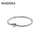 潘多拉（PANDORA）硬糖手鏈柱形扣簡(jiǎn)約diy蛇骨鏈情侶款925銀手鏈銀飾生日禮物 硬糖手鏈 17CM(建議100-110斤)