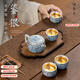傳承令高端青花鎏銀茶具套裝新款一壺四杯茶壺商務(wù)伴手禮高檔禮盒送領(lǐng)導(dǎo) 金銀措鎏銀茶具套裝【一壺四杯】