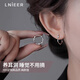 LnieerS999足銀耳圈莫比烏斯耳環(huán)女養(yǎng)耳洞耳扣高級(jí)感耳骨釘簡(jiǎn)約素圈耳飾 【1對(duì)】16mm莫比烏斯耳環(huán)999銀