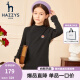 哈吉斯（HAZZYS）童装女童针织衫秋冬上衣长袖半高领打底衫纯色 钻石黑 130