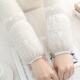FOX.G蕾絲袖套女羽絨服專(zhuān)用套袖男兒童護袖上班秋冬季手袖防臟工作袖頭 蕾絲印花純色袖套白色