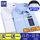 羅蒙短袖襯衫男春夏季薄款冰絲男士休閑襯衣商務(wù)免燙職業(yè)正裝上衣男裝 S721白色+淺藍色 XL 約120-145斤
