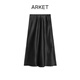 ARKET女裝 仿緞面垂感半身裙醋酯半裙黑色夏季1041750001 黑色 XS 160/64A 34