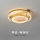 潼燈會新中式吸頂燈客廳燈led中國風(fēng)餐廳禪意臥室書房茶室全屋套餐燈具 金色圓形-45cm三色光源
