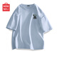 名創(chuàng)優(yōu)品（MINISO）短袖男純棉休閑寬松夏季圓領(lǐng)百搭青少年潮流半袖t恤 冰川藍(lán) 3XL
