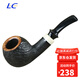 lc煙具石楠木根lovecapricorn煙斗mini03中號自由微彎式斗深噴麻面3mm煙道男士禮品 斗口光面