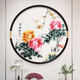 清風(fēng)雅玉玄關(guān)裝飾畫新中式圓形刺繡掛畫牡丹花蘇繡客廳壁畫餐廳 清風(fēng)雅玉 直徑80cm 高端實木立體框