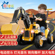 活石（LIVING STONES）兒童電動(dòng)車挖掘機(jī)可坐大人可挖土2-9歲汽車可駕駛遙控玩具車男孩 推桿款【電動(dòng)挖臂+音樂燈+禮包】 大型挖土機(jī)1-3歲寶寶小孩電動(dòng)車