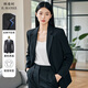 韓曼柯（HANMANKE）平駁領(lǐng)西裝外套女休閑日常黑色西服時尚氣質(zhì)通勤女士職業(yè)正裝套裝
