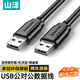 山澤USB2.0公對公數據連接線(xiàn) 移動(dòng)硬盤(pán)盒高速傳輸雙公頭連接線(xiàn)筆記本接散熱器機頂盒0.25米黑色TMG-025