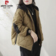 皮爾卡丹（pierre cardin）2023新款女裝連帽棉服女短款加厚棉衣小個(gè)子夾棉保暖外套 卡其色 加厚保暖 M 建議100斤以下