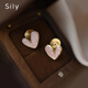 思梨粉色愛(ài)心無(wú)耳洞耳夾女s925銀針耳釘小巧日?？蓯?ài)高級感小眾耳飾 蚊香盤(pán)耳夾