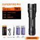 神火（SupFire）L6-XPE/R5強(qiáng)光手電筒T6充電式LED戶外燈26650遠(yuǎn)射王經(jīng)典36W大功率 L6-U（20瓦）雙電套裝5000毫安