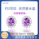 TEUCER925銀耳釘女天然紫水晶簡約氣質個性水晶彩寶石環(huán)禮物送媽媽母親 經典戴妃（紫水晶耳釘）