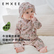 嫚熙（EMXEE）牛油果絲柔棉嬰兒連體衣純棉新生兒寶寶衣服哈衣爬服早秋冬季 天鵝舞曲【和式】(不含帽子) 66cm （3-6月，體重6.9-8.9kg）